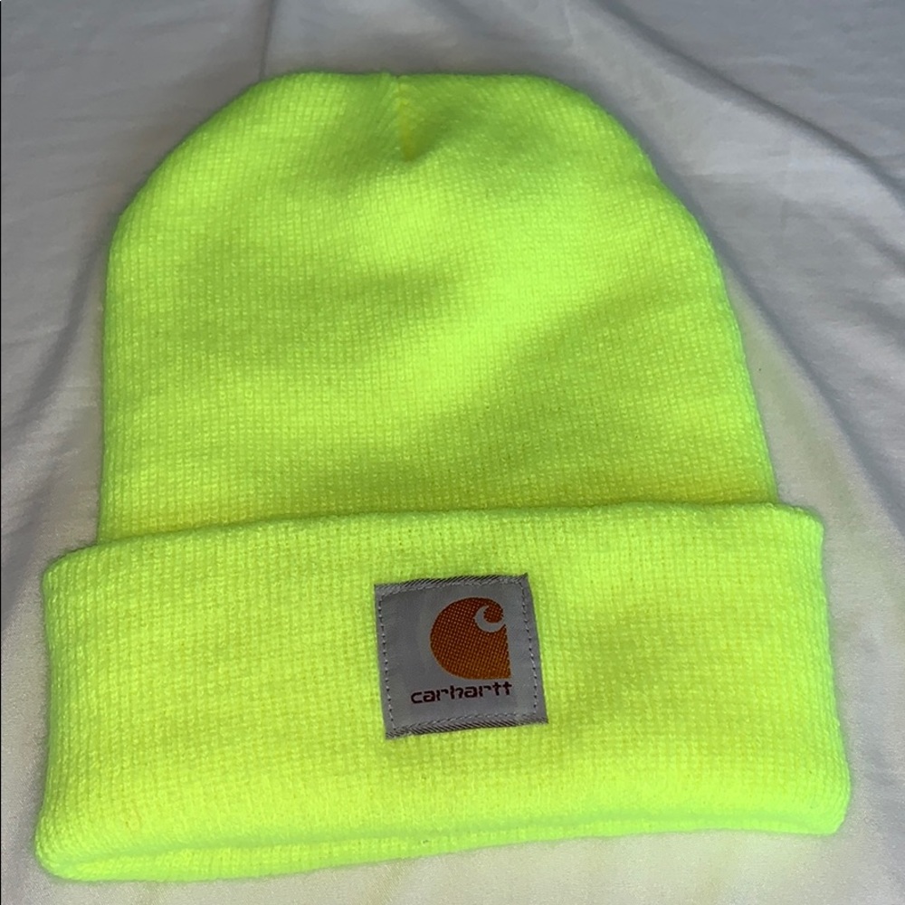 neon yellow carhartt beanie